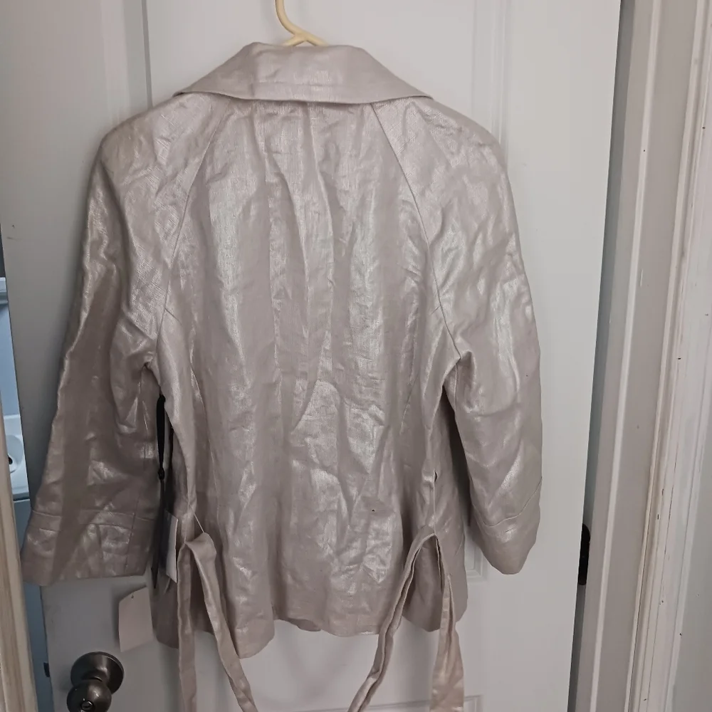 Brand NEW Semantiks linen metallic silver blazer - Picture 3 of 16